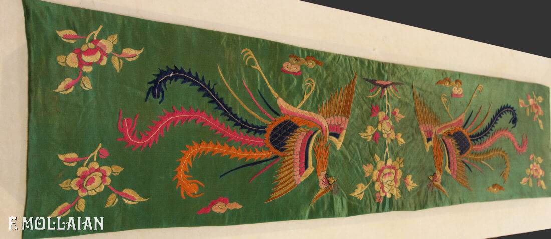 Textile Chinois Antique Soie n°:55610197